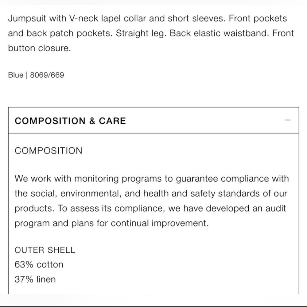 Zara Z1975 Long Denim Blue Jumpsuit - Picture 7 of 7